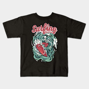 Surfing bone illustration Kids T-Shirt